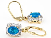 Paraiba Blue Opal 18K Yellow Gold Over Sterling Silver Dangle Earrings 1.07ctw