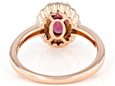 Raspberry Rhodolite 18k Rose Gold Over Sterling Silver Ring 1.18ctw