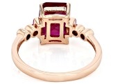 Red Lab Created Ruby 18k Rose Gold Over Silver Ring 2.25ctw