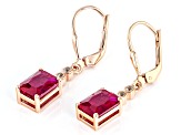 Red Lab Created Ruby 18k Rose Gold Over Sterling Silver Earrings 2.49ctw