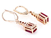 Red Lab Created Ruby 18k Rose Gold Over Sterling Silver Earrings 2.49ctw