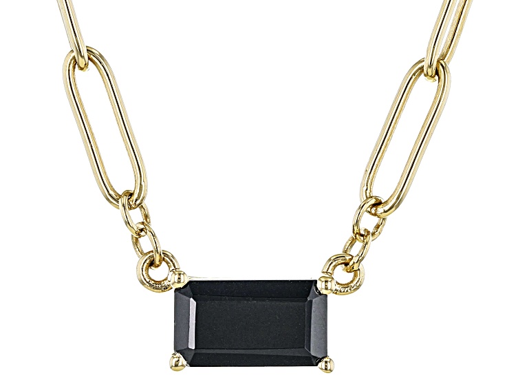 Black Spinel 18k Yellow Gold Over Sterling Silver Necklace 1.50ct