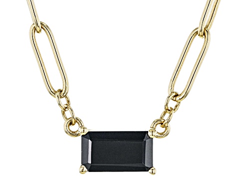 Black Spinel 18k Yellow Gold Over Sterling Silver Necklace 1.50ct