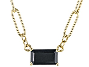 Black Spinel 18k Yellow Gold Over Sterling Silver Necklace 1.50ct