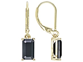 Black Spinel 18k Yellow Gold Over Sterling Silver Earrings 3.40ctw