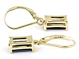 Black Spinel 18k Yellow Gold Over Sterling Silver Earrings 3.40ctw