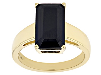 Picture of Black Spinel 18k Yellow Gold Over Sterling Silver Ring 5.00ct