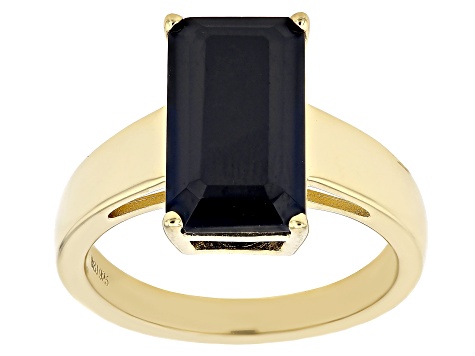 Black Spinel 18k Yellow Gold Over Sterling Silver Ring 5.00ct - WIG033