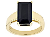 Black Spinel 18k Yellow Gold Over Sterling Silver Ring 5.00ct