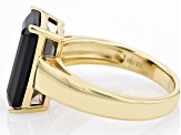 Black Spinel 18k Yellow Gold Over Sterling Silver Ring 5.00ct