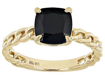 Picture of Black Spinel 18k Yellow Gold Over Sterling Silver Ring 2.13ct