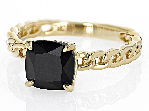 Black Spinel 18k Yellow Gold Over Sterling Silver Ring 2.13ct