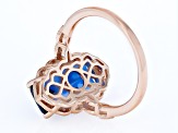 Blue Lab Created Spinel 18k Rose Gold Over Sterling Silver Ring 6.30ctw