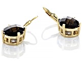 Brown Smoky Quartz 18k Yellow Gold Over Sterling Silver Earrings 8.30ctw