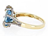 Swiss Blue Topaz 18k Yellow Gold Over Sterling Silver Ring 5.46ctw