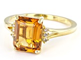 Madeira Citrine 18k Yellow Gold Over Sterling Silver Ring 3.11ctw