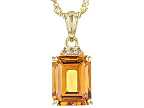 Madeira Citrine 18k Yellow Gold Over Sterling Silver Pendant with Chain 2.83ctw