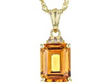 Madeira Citrine 18k Yellow Gold Over Sterling Silver Pendant with Chain 2.83ctw