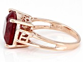 Lab Created Ruby 18K Rose Gold Over Silver Solitaire Ring 6.80ct