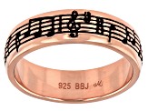 18k Rose Gold Over Sterling Silver Music Note Ring