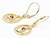 Pink Color Shift Garnet 18k Yellow Gold Over Sterling Silver Music Note Earrings 0.15ctw