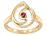 Pink Color Shift Garnet 18k Yellow Gold Over Sterling Silver Music Note Ring