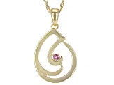 Pink Color Shift Garnet 18k Yellow Gold Over Sterling Silver Music Note Pendant With Chain 0.13ct
