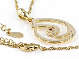 Pink Color Shift Garnet 18k Yellow Gold Over Sterling Silver Music Note Pendant With Chain 0.13ct