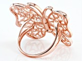 18k Rose Gold Over Sterling Silver Butterfly Ring