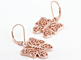 18k Rose Gold Over Sterling Silver Butterfly Earrings