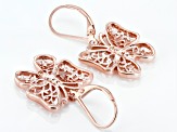 18k Rose Gold Over Sterling Silver Butterfly Earrings