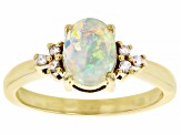 Multi-Color Ethiopian Opal 18k Yellow Gold Over Sterling Silver Ring 0.82ctw