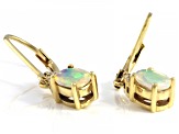 Multi-Color Ethiopian Opal and White Zircon 18k Yellow Gold Over Sterling Silver Earrings 1.00ctw