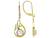 Rainbow Moonstone 18k Yellow Gold Over Sterling Silver Earrings 0.03ct