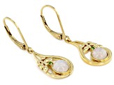 Rainbow Moonstone 18k Yellow Gold Over Sterling Silver Earrings 0.03ct