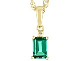 Lab Created Emerald 18K Yellow Gold Over Sterling Silver Jewelry Set 1.24ctw