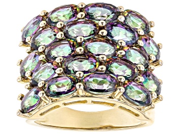 Picture of Multi-Color Quartz 18K Yellow Gold Over Sterling Silver Ring 7.16ctw