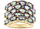 Multi-Color Quartz 18K Yellow Gold Over Sterling Silver Ring 7.16ctw