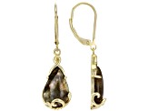 Gray Labradorite 18k Yellow Gold Over Sterling Silver Earrings
