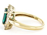 Green Lab Created Emerald 18k Yellow Gold Over Sterling Silver Ring 2.06ctw