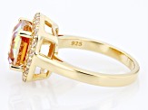 Multi Color Quartz and White Zircon 18k Yellow Gold Over Sterling Silver Ring 4.00ctw