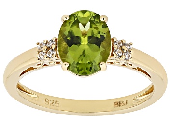 Picture of Green Peridot 18k Yellow Gold Over Sterling Silver Ring 1.75ctw