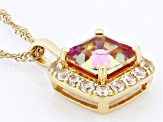 Multi Color Quartz 18k Yellow Gold Over Silver Pendant with Chain 2.69ctw