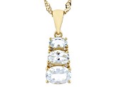 Blue Aquamarine 18k Yellow Gold Over Sterling Silver Pendant With Chain 1.13ctw