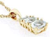 Blue Aquamarine 18k Yellow Gold Over Sterling Silver Pendant With Chain 1.13ctw