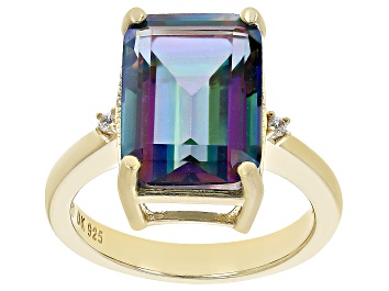 Picture of Multi-Color Quartz 18k Yellow Gold Over Sterling Silver Ring 6.07ctw