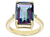 Multi-Color Quartz 18k Yellow Gold Over Sterling Silver Ring 6.07ctw