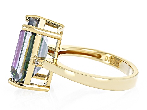 Multi-Color Quartz 18k Yellow Gold Over Sterling Silver Ring 6.07ctw