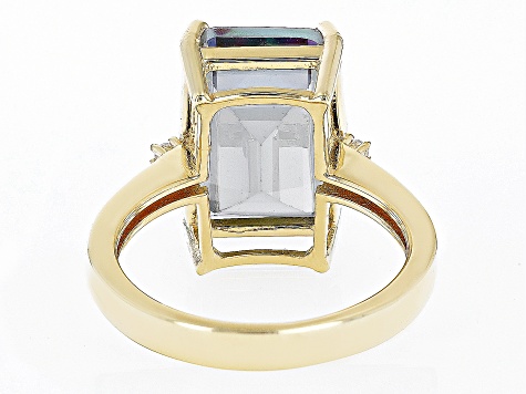 Multi-Color Quartz 18k Yellow Gold Over Sterling Silver Ring 6.07ctw