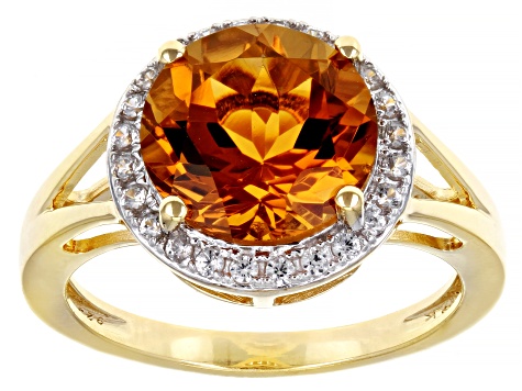 Madeira Citrine 18k Yellow Gold Over Sterling Silver Ring 2.94ctw